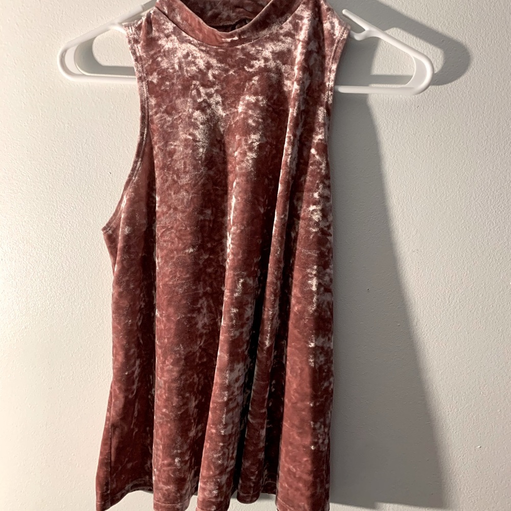 Blush colored Velvet strapless top